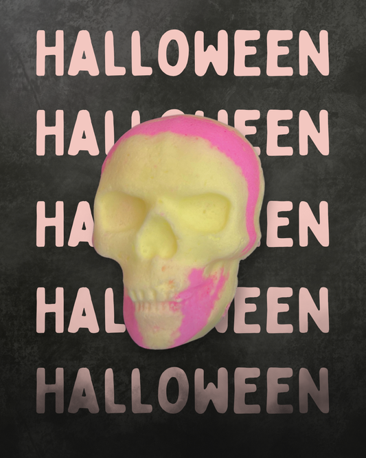 Skull Bath Bomb | Colorful Cotton Candy Halloween Soak