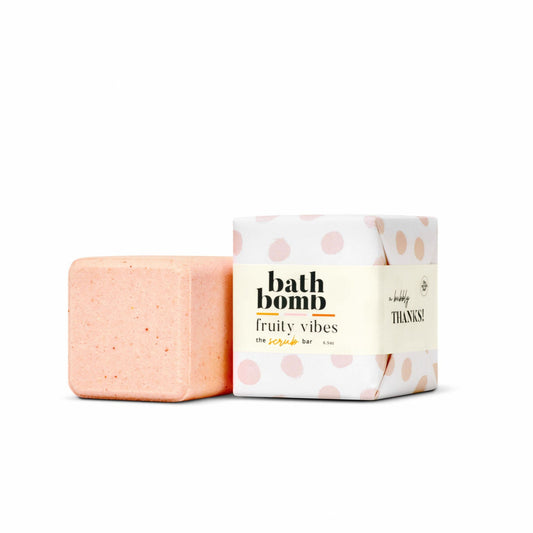 Bubbly Thanks fruity pink bath bombs with natural body oils, ideal birthday party favor by The Scrub Bar