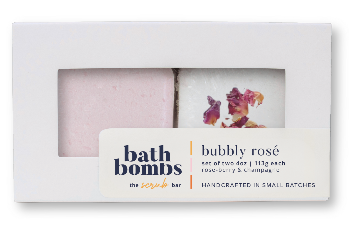 Bubbly Rosé Bath Bomb set | Champagne and Rose Petals