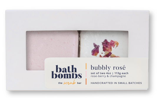Bubbly Rosé Bath Bomb set | Champagne and Rose Petals
