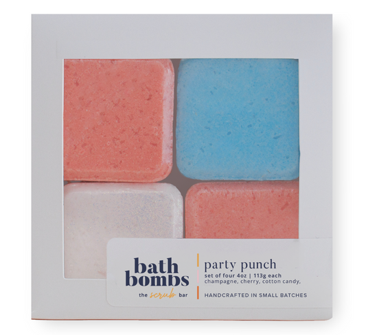 Party Punch Bath Bombs Set | 4pack Colorful Bath Bombs