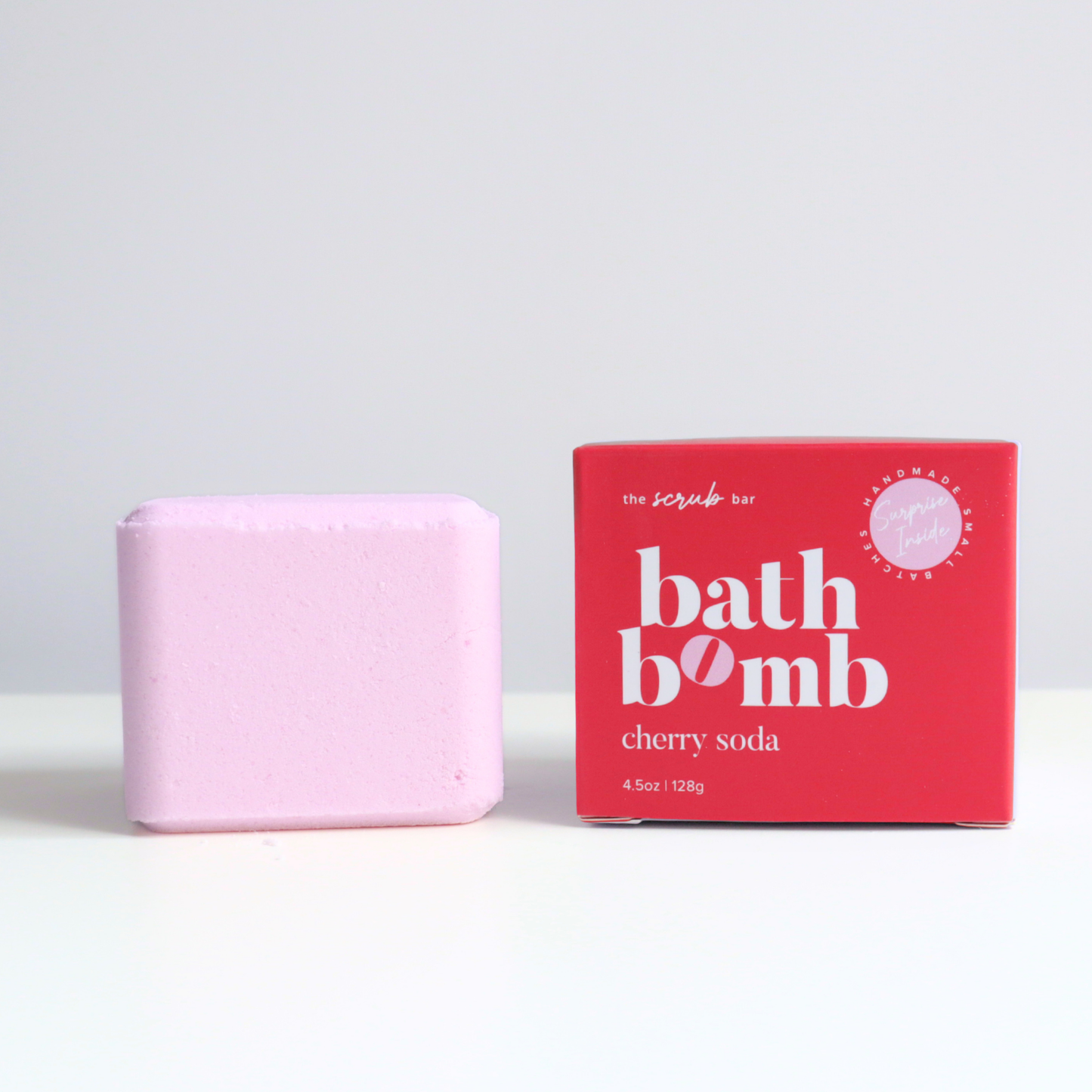 Pink Cherry Soda bath bomb for kids
