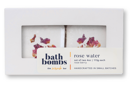 Rose Water Bath Bomb Set | Rose Petal Bath