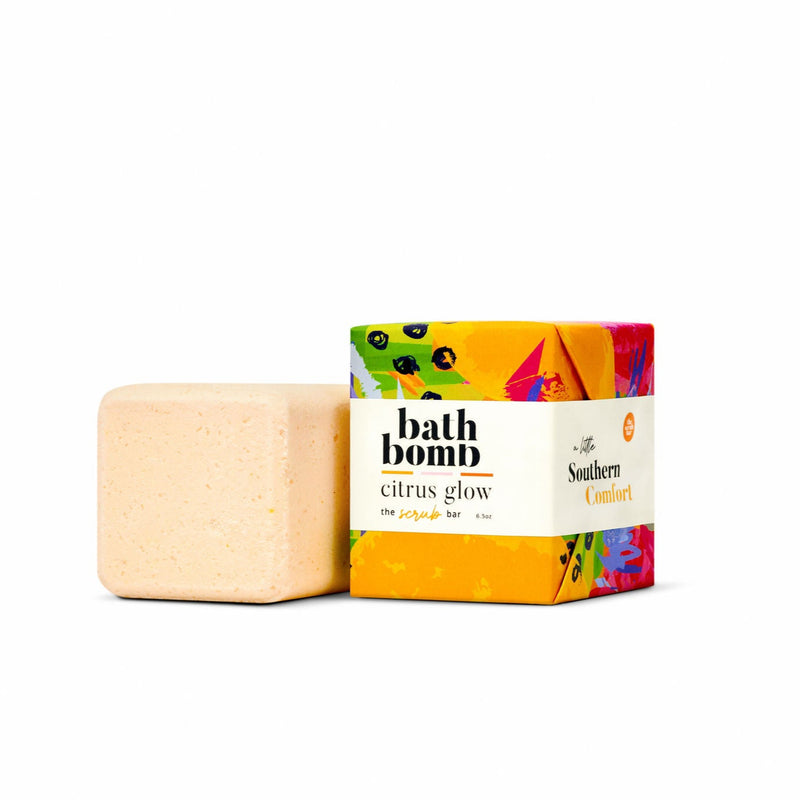 A Little Southern Comfort orange bath fizzy, delightful bathroom bombs for an indulgent bath soak by The Scrub Bar