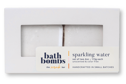 Sparkling Water Bath Bomb Set | Fragrance Free and No Added Coloring